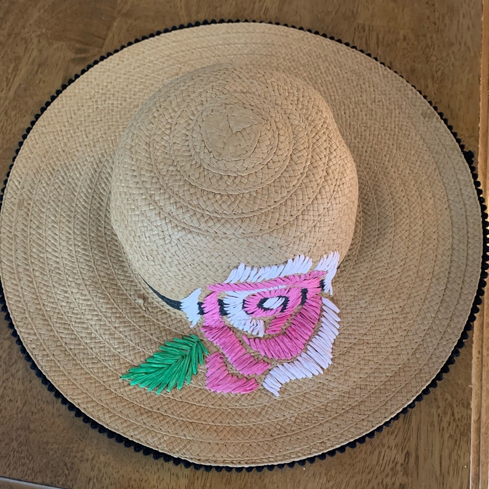 Like New Betsy Johnson floral floppy hat